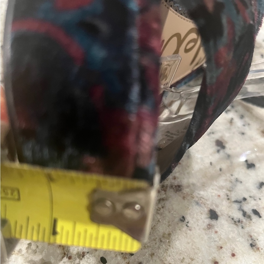 Sam Edelman Multicolor Velvet Platform Ankle-Tie Sandals - Teal, Pink, Black - Picture 8 of 10